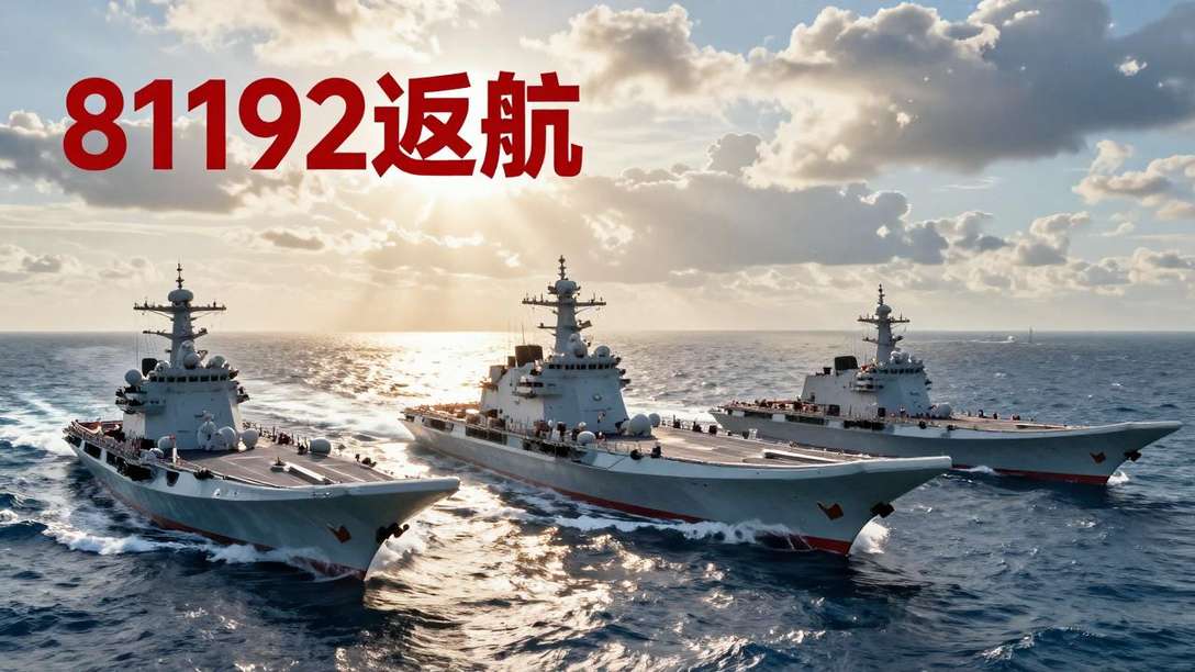 在浩瀚的南海之上，一个令无数军迷心潮澎湃的瞬间发生了——辽宁舰、山东舰、福建舰三艘国之重器同时发出特殊呼叫信号