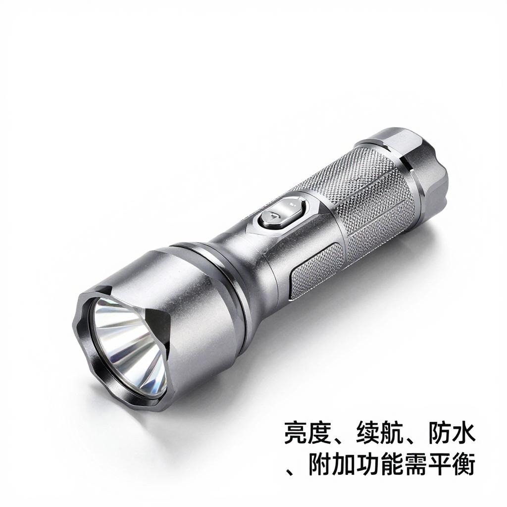 选择多功能手电时，应考虑其亮度、续航能力、防水性能和附加功能。一般来说，手电筒的亮度与其重量成正比，因此需要在功能和便携性之间做出平衡。