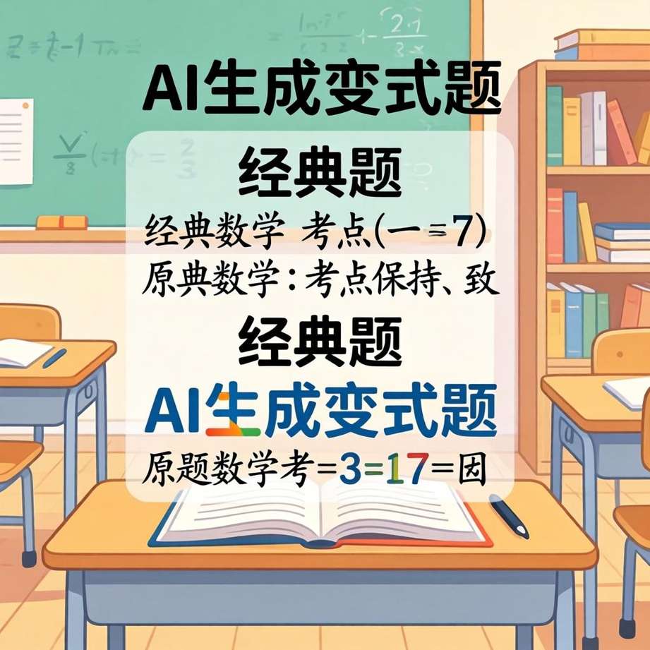 考试最怕的，是题目“换了个马甲”。我们可以利用AI生成变式题，刻意打破“题型-解法”的机械对应。具体操作：找一道你做过的经典题，让AI“改变问题情境但不改变核心考点”，或者“增加一个干扰条件再问”。这