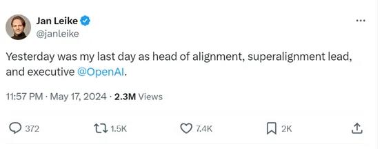 突发！OpenAI再失一名高管，安全主管辞职 - 众森 IT 新媒体资讯网