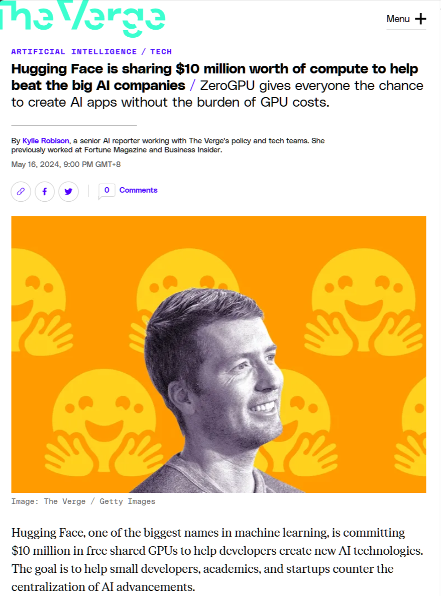 世界最大开源 AI 社区 Hugging Face 将免费提供 1000 万美元 - 众森 IT 新媒体资讯网