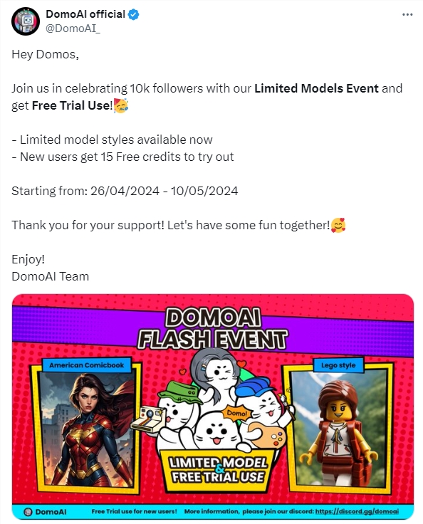 Domo AI新增乐高、美国漫画等4个风格 新用户可免费试用15个点数 - 众森 IT 新媒体资讯网