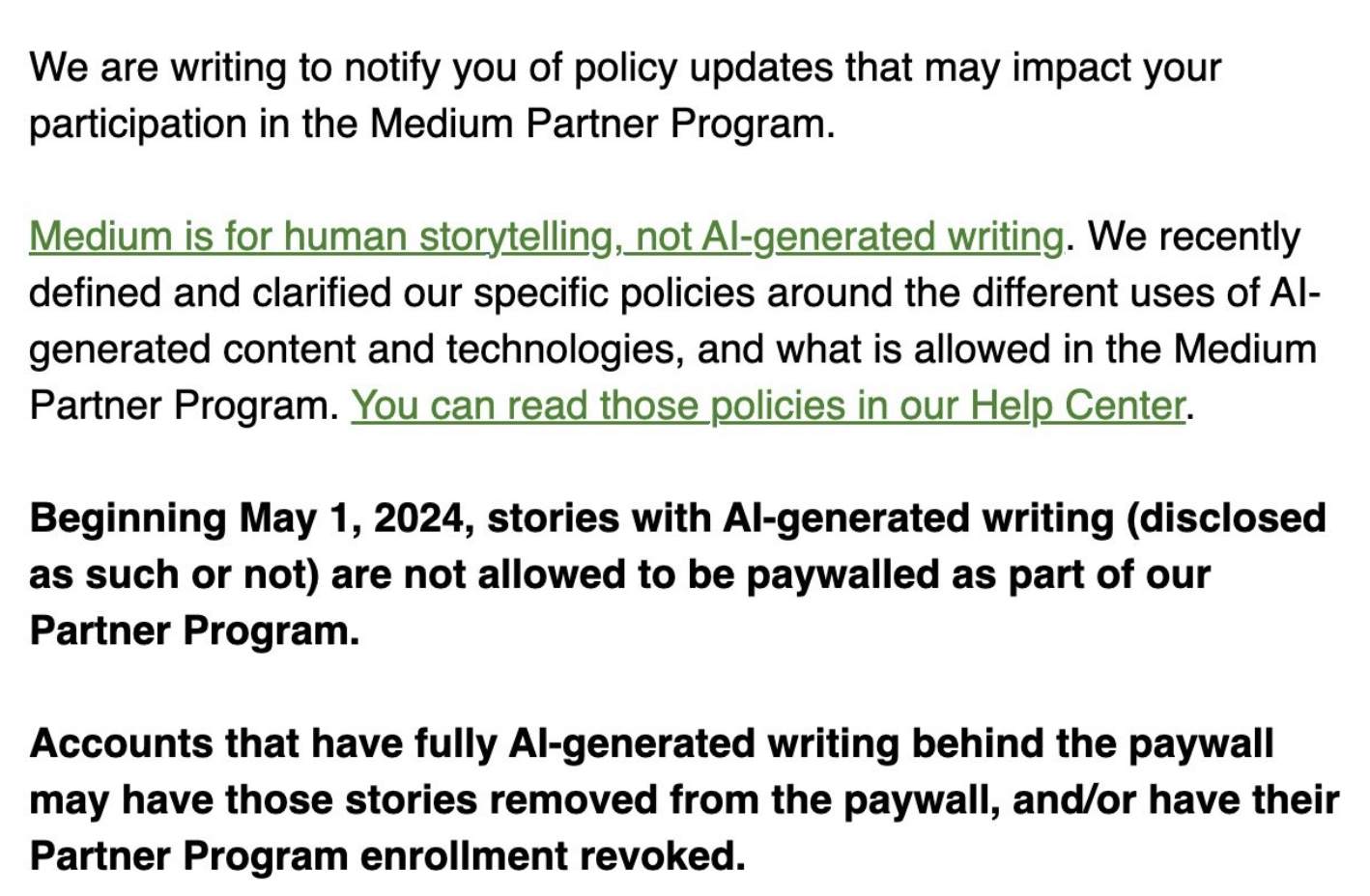 海外写作平台 Medium 5 月起禁止发布完全由 AI 生成的付费类文章(图2)